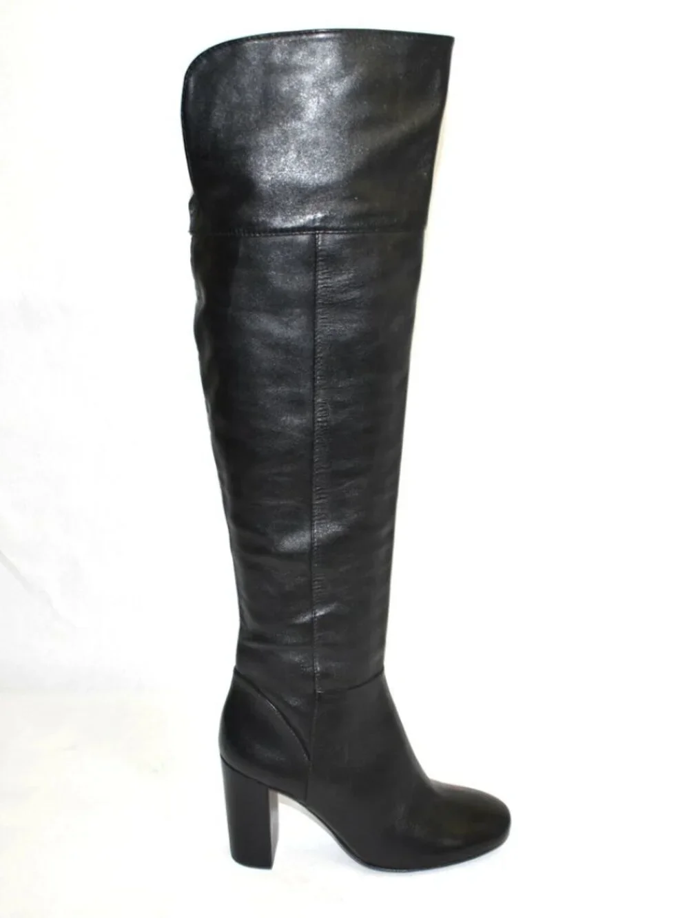 New Tory Burch Bowie Over The Knee Leather Boot Black Size 5.5 OTK DD23
